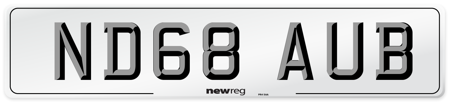 ND68 AUB Number Plate from New Reg